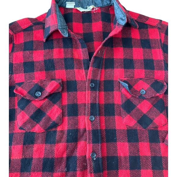 Vintage L.L. Bean Plaid Buffalo check Flannel Lumberjack shirt size large - Picture 6 of 12